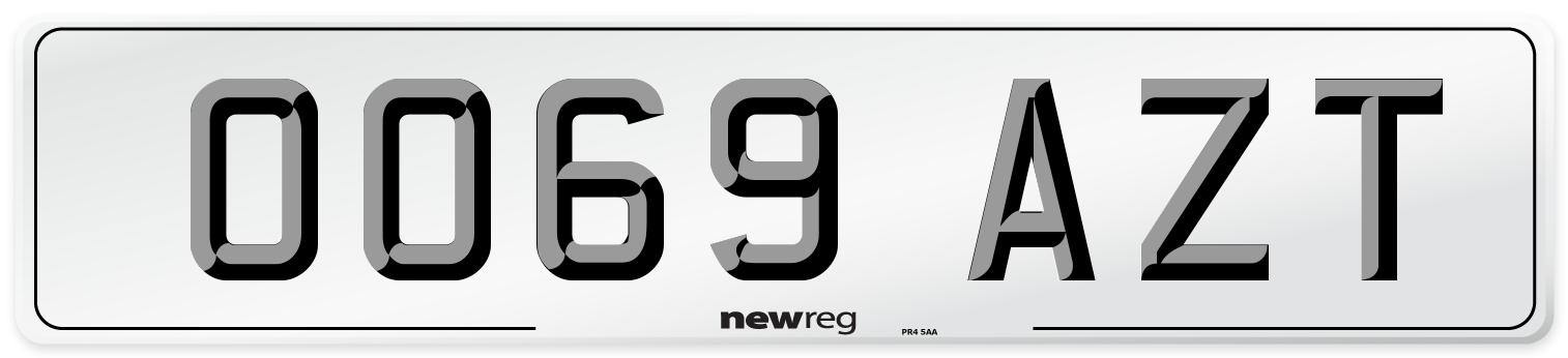 OO69 AZT Number Plate from New Reg